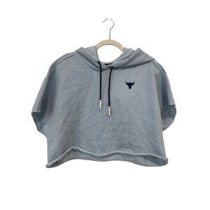Under Armour Project Rock Fleece Hoodie Size M Crop Top Athleisure Active NEW